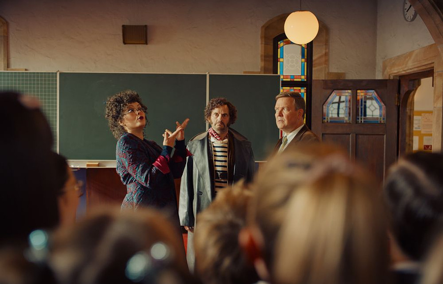 Nadja Uhl, Justus von Dohnanyi y Milan Peschel en El Colegio de los Animales mágicos