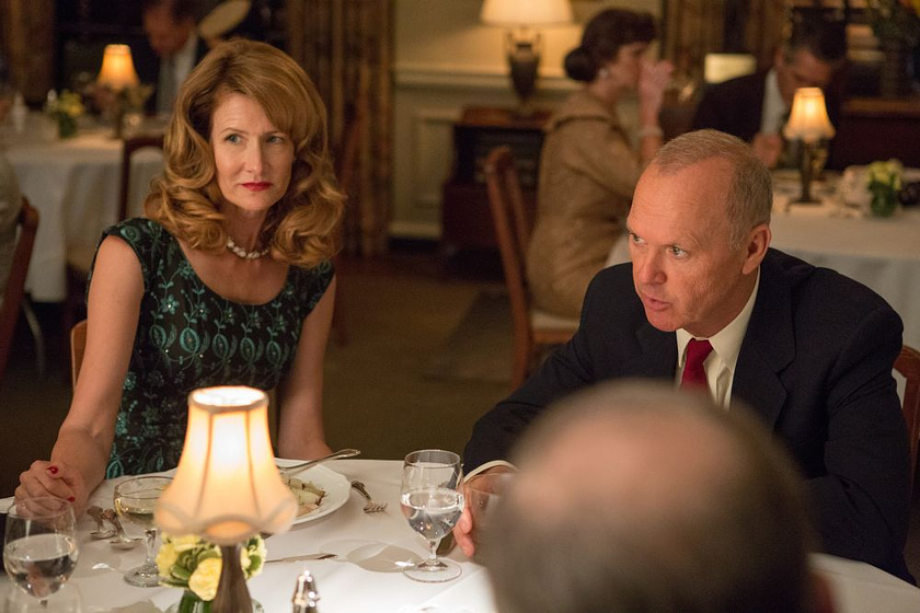 Michael Keaton y Laura Dern en El Fundador