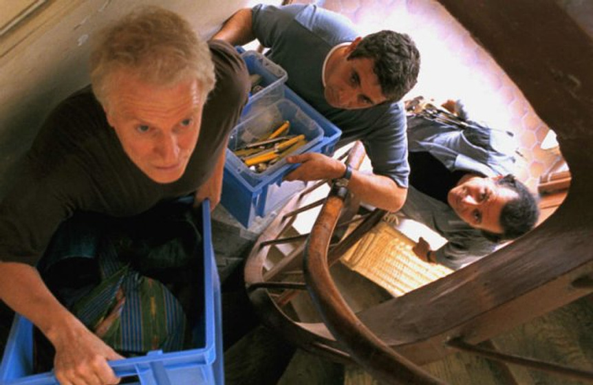 André Dussollier, Michel Boujenah y Roland Giraud en Tres Solteros y un Biberón: 18 Años Después