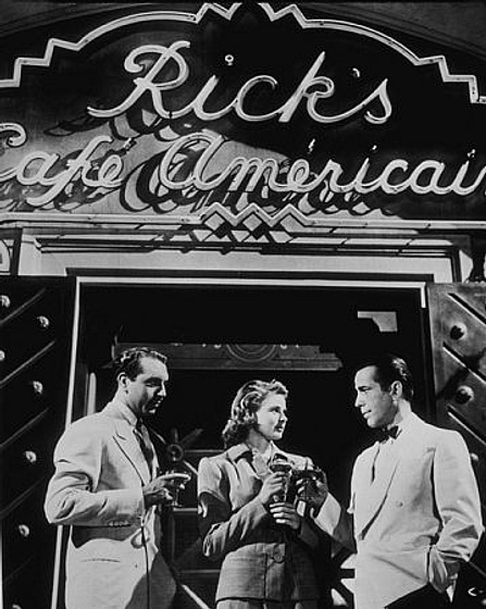 Ingrid Bergman, Humphrey Bogart y Paul Henreid en Casablanca