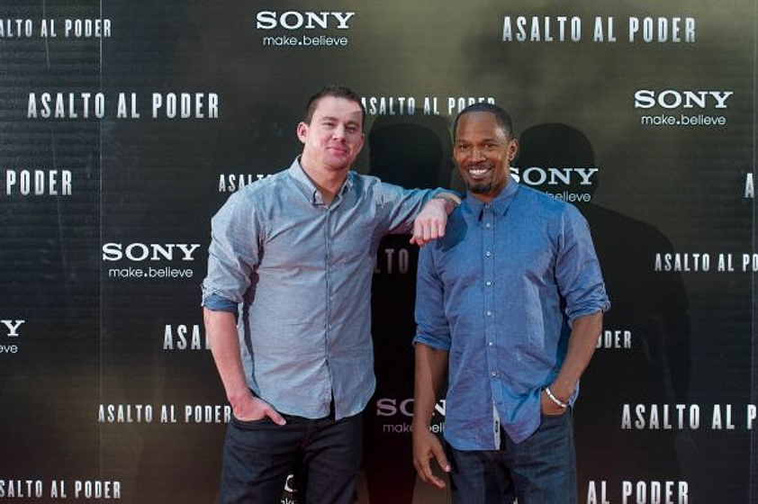 Jamie Foxx y Channing Tatum en Asalto al Poder (Photocall en Madrid. Septiembre 2013)