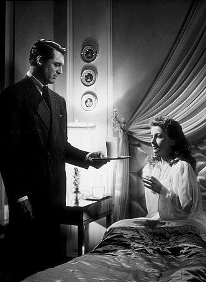 Cary Grant y Joan Fontaine en Sospecha
