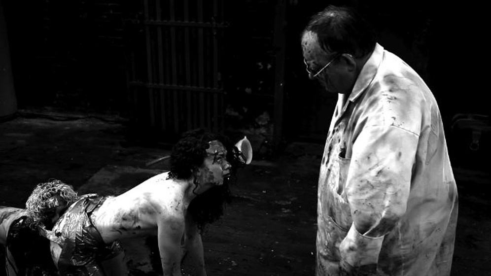 Ashlynn Yennie y Laurence R. Harvey en The Human Centipede II (Full Sequence)