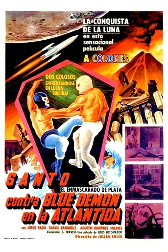 Poster de Santo contra Blue Demon en la Atlantida