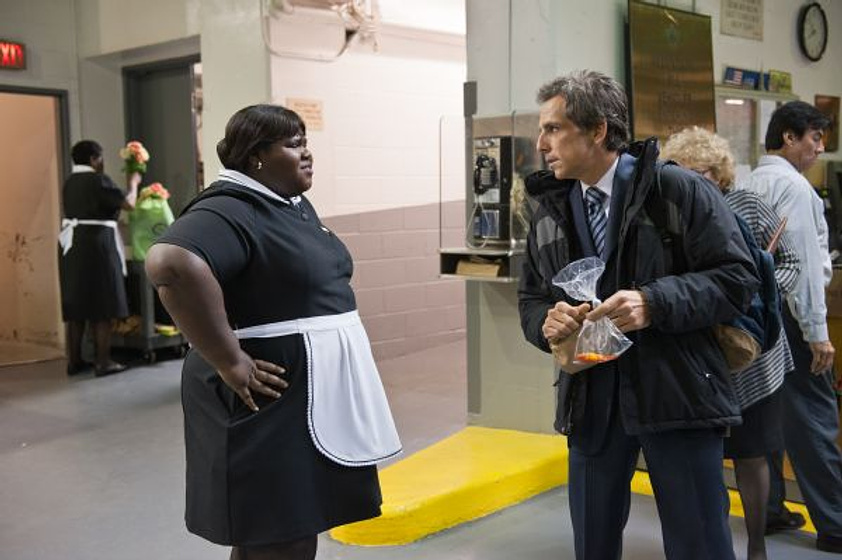 Ben Stiller y Gabourey Sidibe en Un Golpe de altura