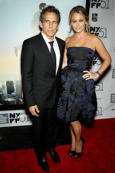 Ben Stiller y Christine Taylor en la-vida-secreta-de-walter-mitty-2013 (Premiere en New York. Noviembre 2013)