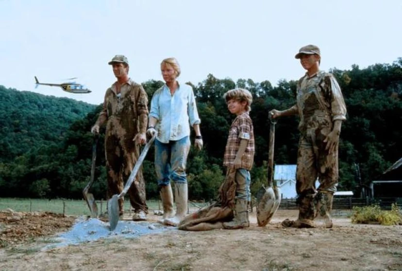 Sissy Spacek, Mel Gibson, Shane Bailey y Becky Jo Lynch en cuando-el-rio-crece