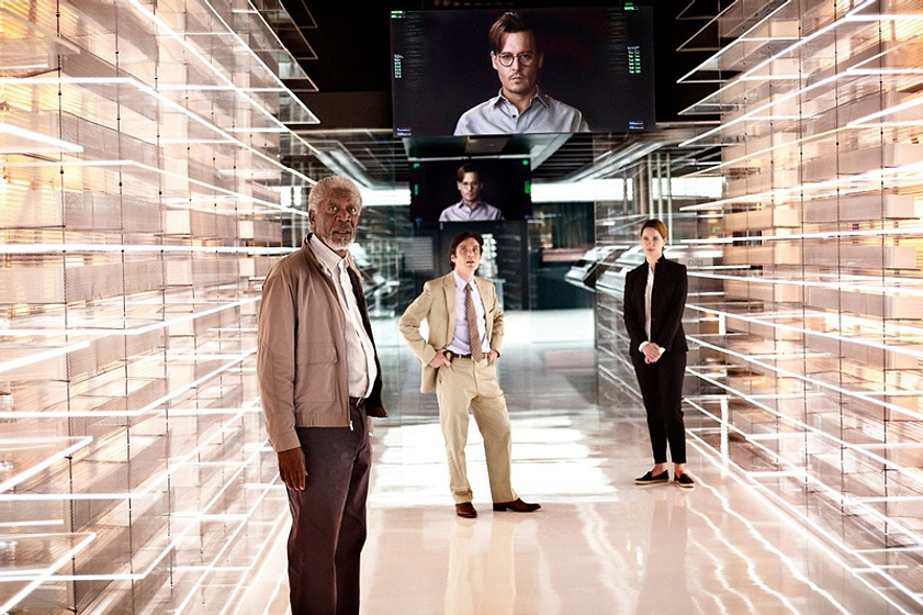 Johnny Depp, Morgan Freeman, Cillian Murphy y Kate Mara en Transcendence