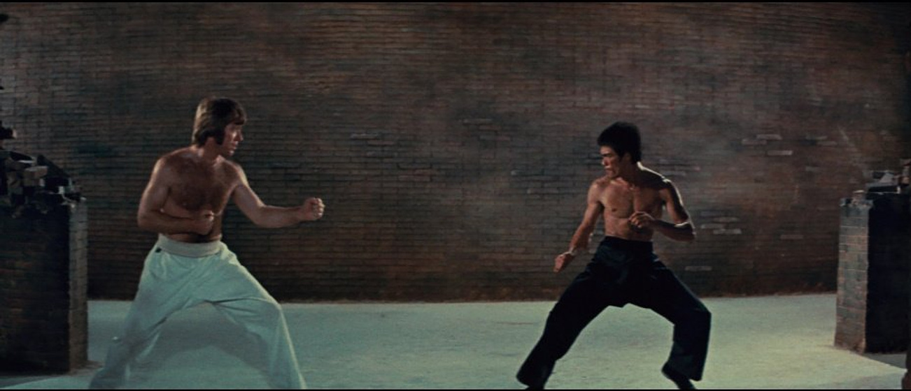 Bruce Lee y Chuck Norris en El Furor del dragón