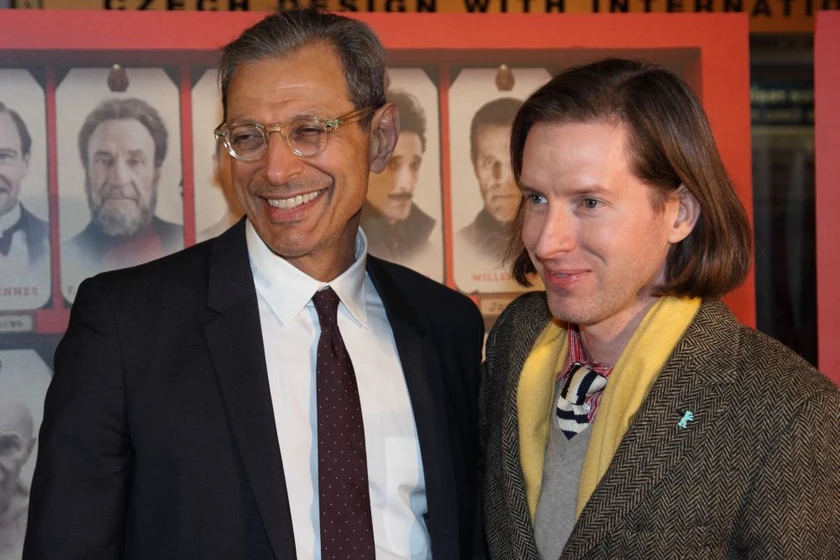 Jeff Goldblum y Wes Anderson en el-gran-hotel-budapest (Premiere en Praga. 2014)