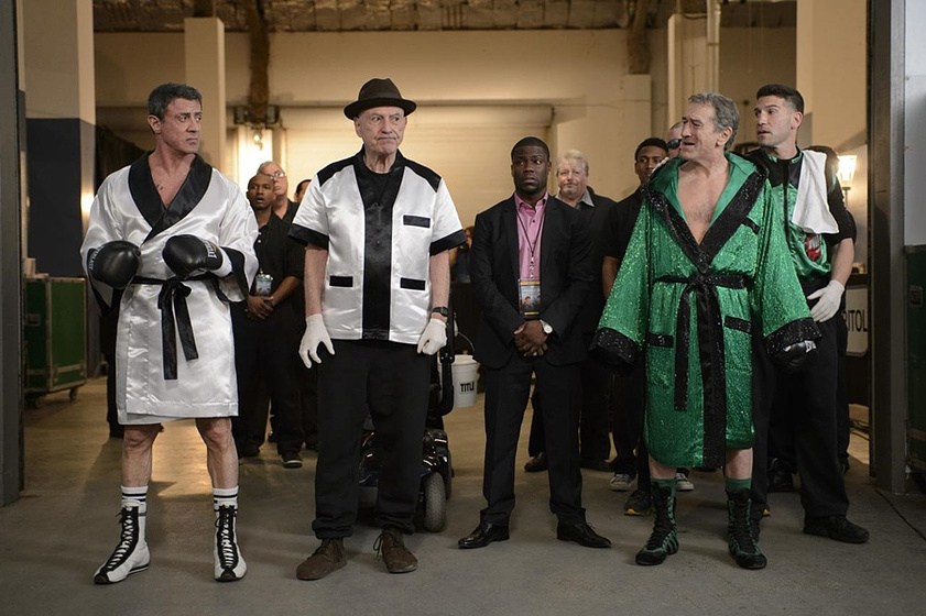 Robert De Niro, Sylvester Stallone, Alan Arkin, Kevin Hart y Jon Bernthal en La Gran Revancha