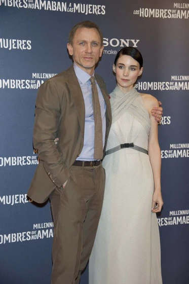 Daniel Craig y Rooney Mara en los-hombres-que-no-amaban-a-las-mujeres (Premiere en Madrid. Enero 2012)
