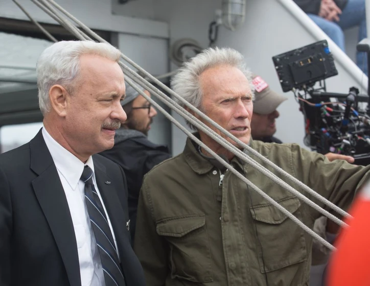 Clint Eastwood y Tom Hanks en sully (Rodaje)
