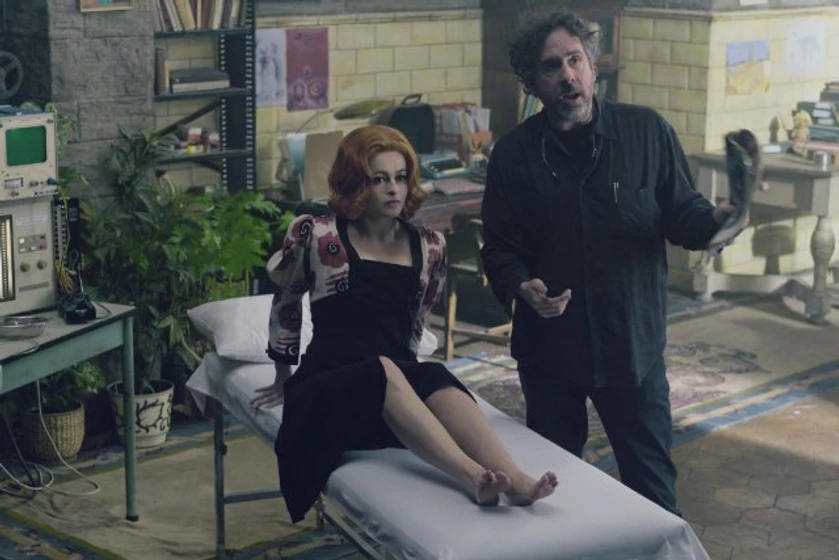 Tim Burton y Helena Bonham Carter en Sombras tenebrosas