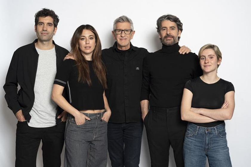 Eduardo Noriega [II], Antonio Hernández , Tamar Novas, Blanca Suárez [II] y Claudia Mora en Parecido a un Asesinato (Presentación rodaje)