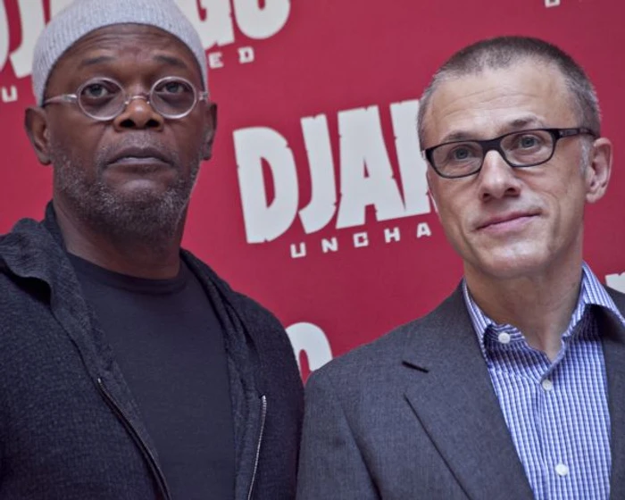 Jamie Foxx y Christoph Waltz en Django Desencadenado (Premiere en Roma. Diciembre 2012)