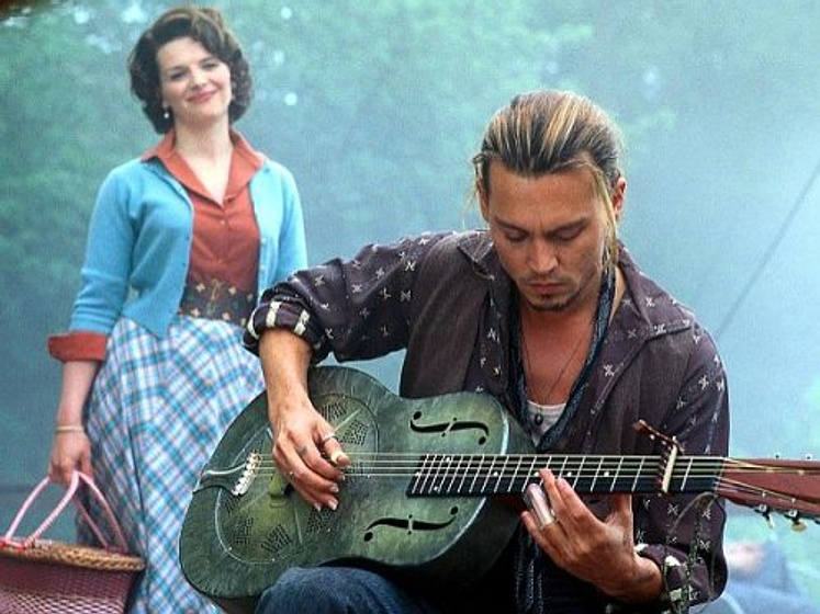 Johnny Depp y Juliette Binoche en Chocolat