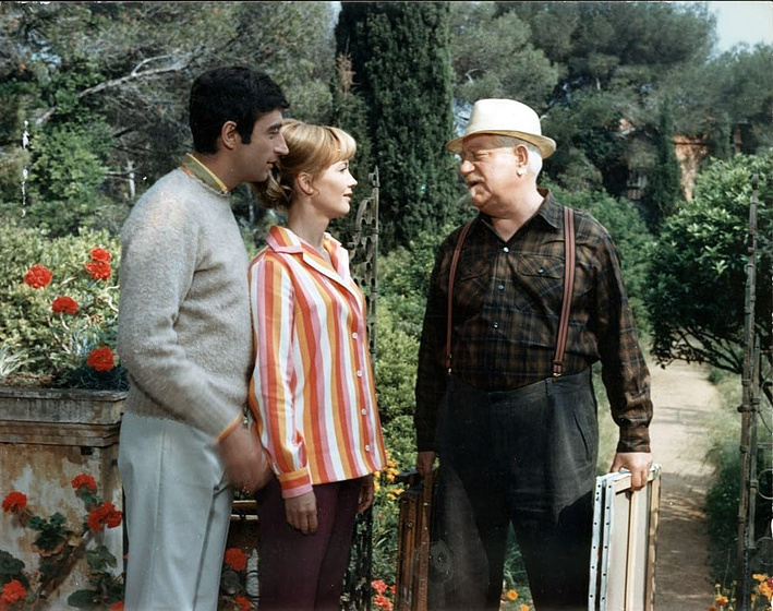 Jean Gabin, Liselotte Pulver y Pierre Vernier en El Falsificador de Argenteuil