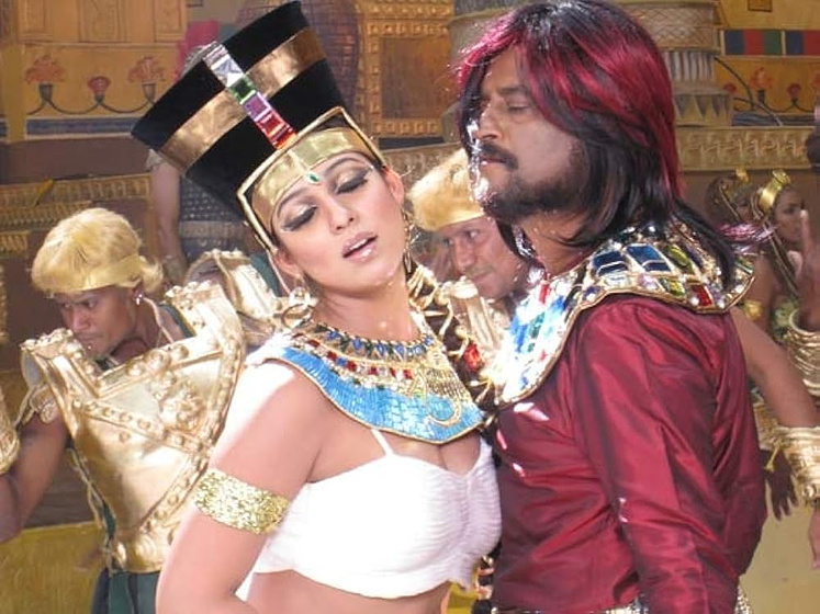 Nayanthara y Rajinikanth en kuselan
