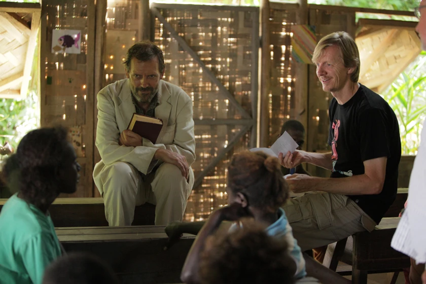 Andrew Adamson y Hugh Laurie en mr-pip