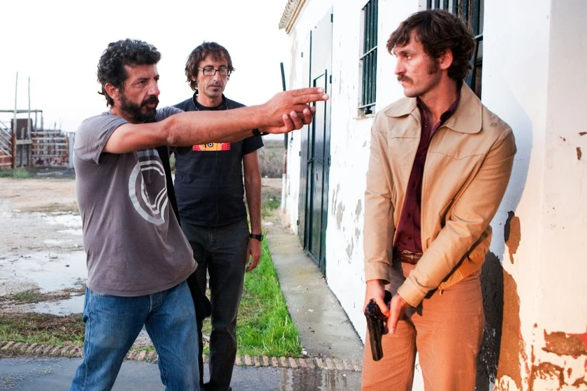 Alberto Rodríguez [III] y Raúl Arévalo en la-isla-minima (Rodaje)