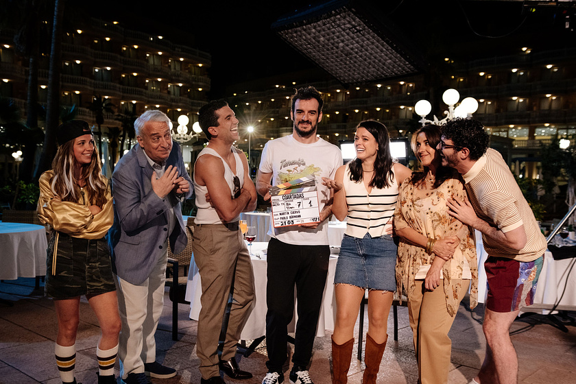 Llum Barrera, Martín Cuervo, Adriana Torrebejano, Leo Harlem, Jaime Lorente, Ana Jara y Antón Lofer en Coartadas  (Presentación Rodaje)