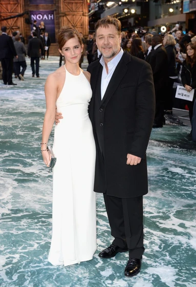 Russell Crowe y Emma Watson en noe (Premiere en Londres. Marzo 2014)
