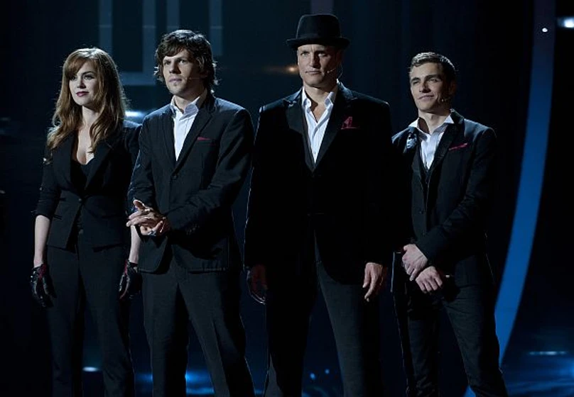 Woody Harrelson, Isla Fisher, Jesse Eisenberg y Dave Franco en ahora-me-ves
