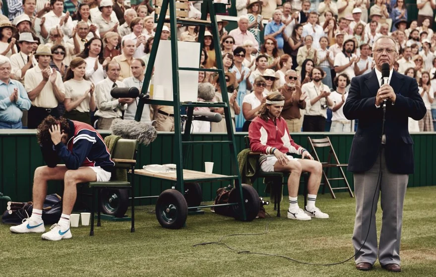 Shia LaBeouf y Stellan Skarsgård en borg-mcenroe