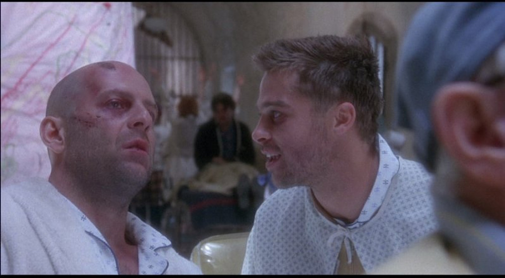 Bruce Willis y Brad Pitt en 12 Monos