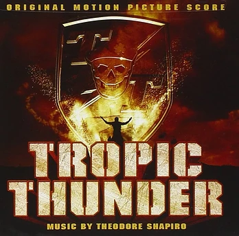 Carátula de la banda de sonido de Tropic Thunder. ¡Una Guerra Muy Perra!