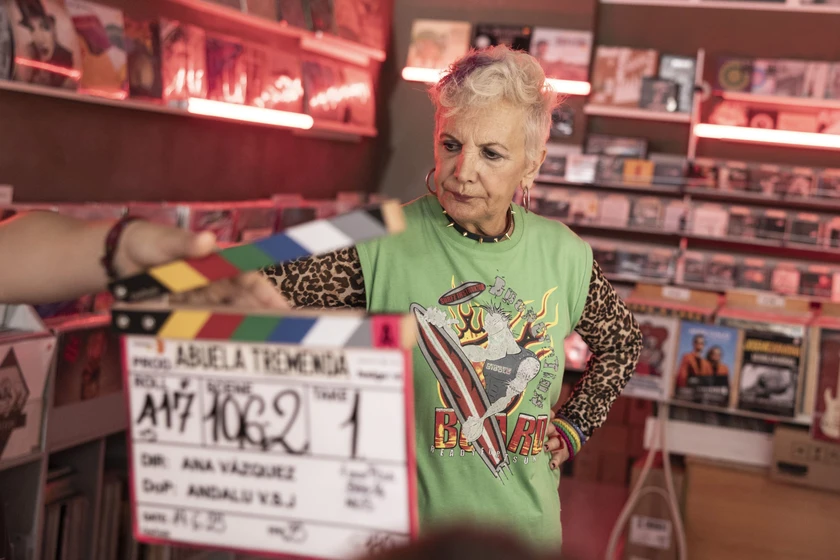 Elena Irureta en abuela-tremenda (Rodaje)