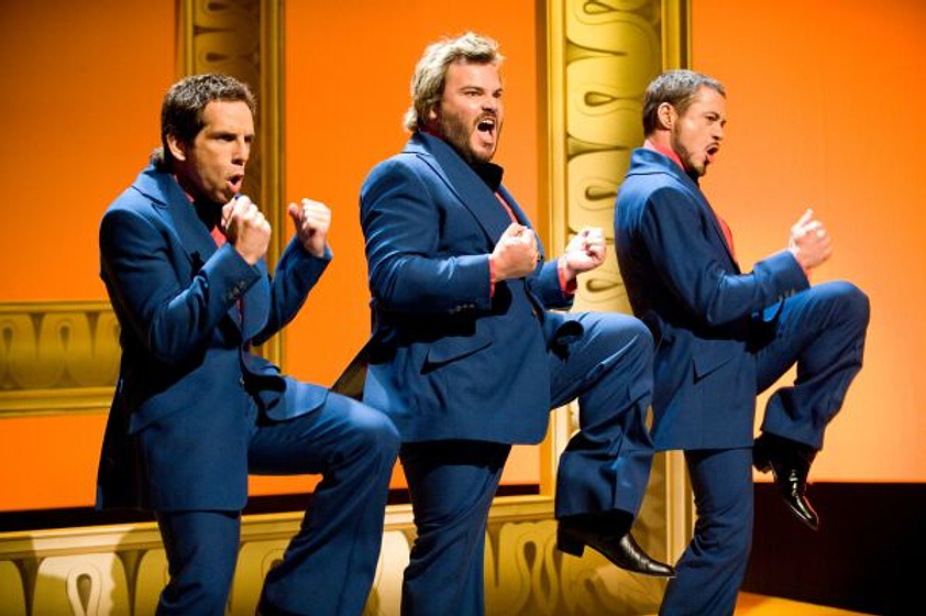 Ben Stiller, Jack Black y Robert Downey Jr. en Tropic Thunder. ¡Una Guerra Muy Perra!