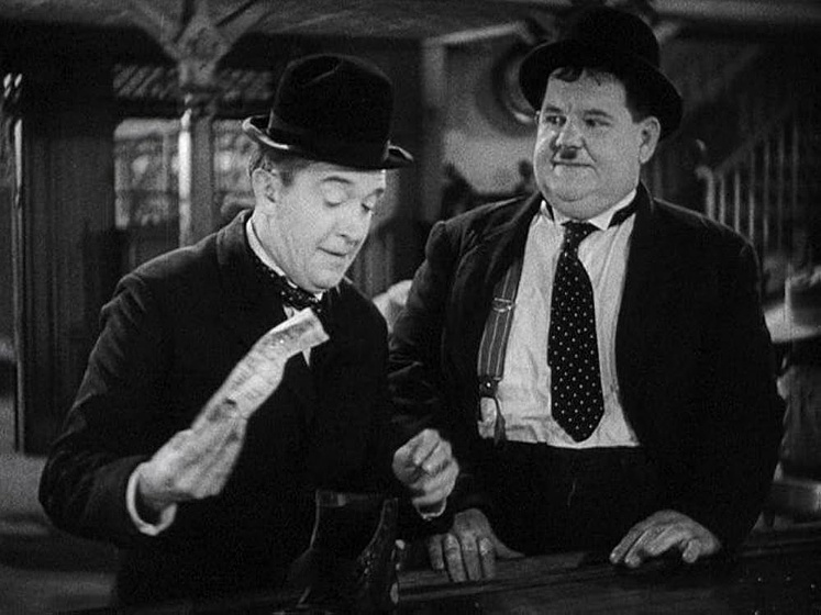 Stan Laurel y Oliver Hardy en laurel-y-hardy-en-el-oeste