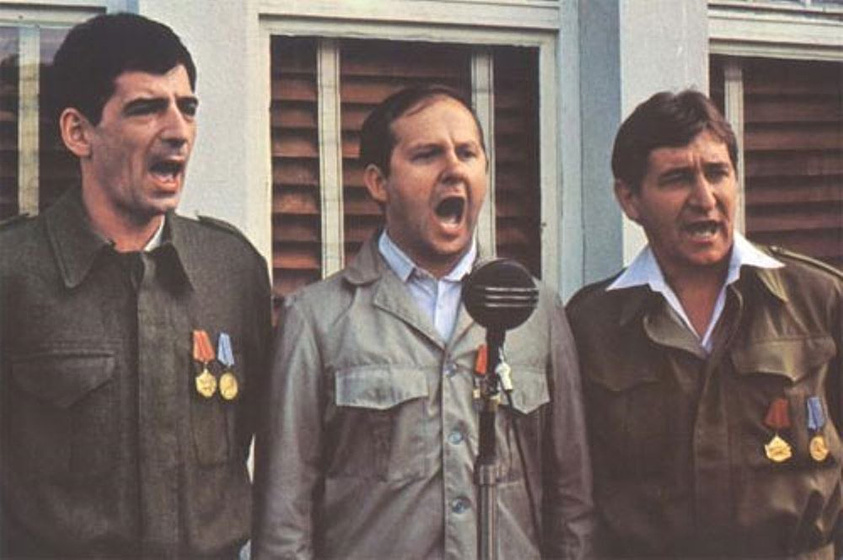 Predrag 'Miki' Manojlovic, Mladen Budiščak y Zijah Sokolović en The Melody Haunts My Memory