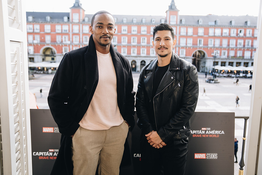 Anthony Mackie y Danny Ramirez en Capitán América: Brave New World (Photocall en Madrid. Enero 2025)