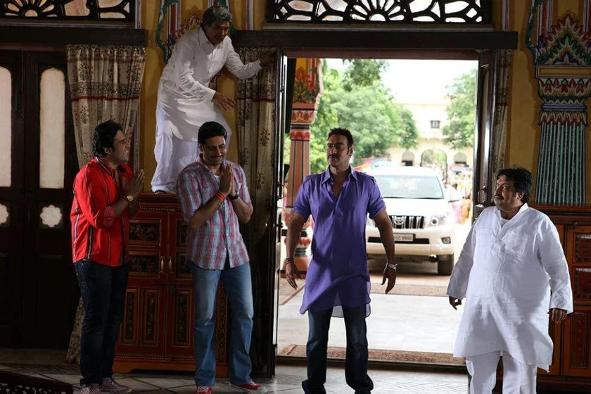 Abhishek Bachchan, Ajay Devgn, Govardhan Asrani, Neeraj Vora y Krishna Abhishek en bol-bachchan