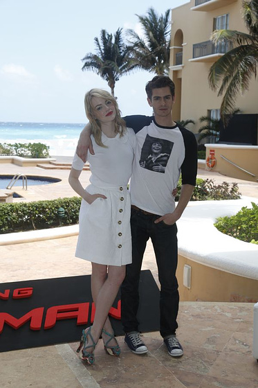 Andrew Garfield y Emma Stone en The Amazing Spider-Man (Photocall en Cancún. Abril 2012)