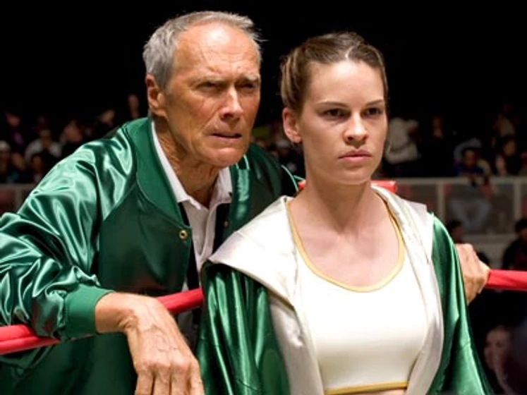 Clint Eastwood y Hilary Swank en million-dollar-baby