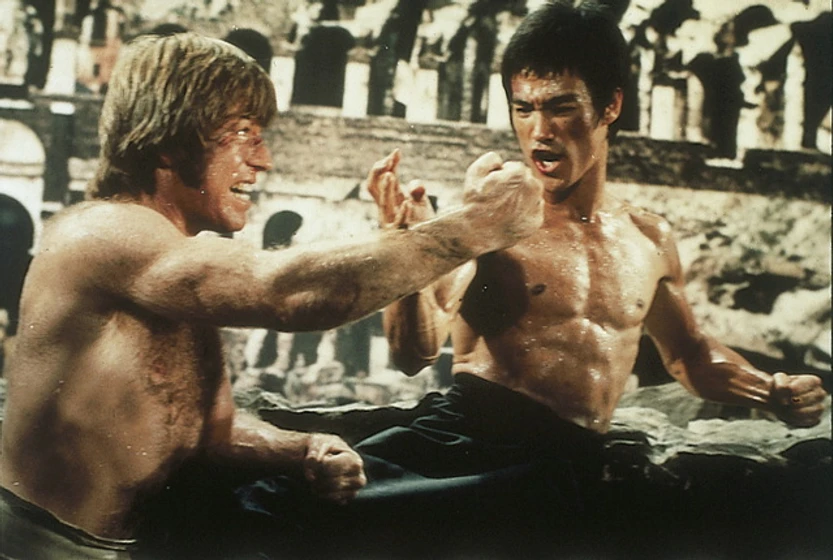 Bruce Lee y Chuck Norris en el-furor-del-dragon