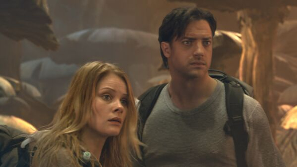 Brendan Fraser y Anita Briem en Viaje al centro de la Tierra