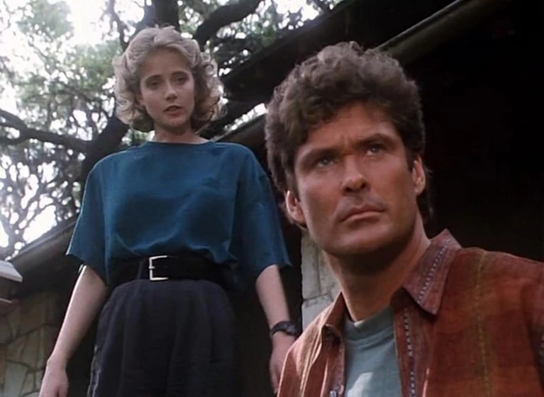 David Hasselhoff y Susan Norman en el-coche-fantastico-2000