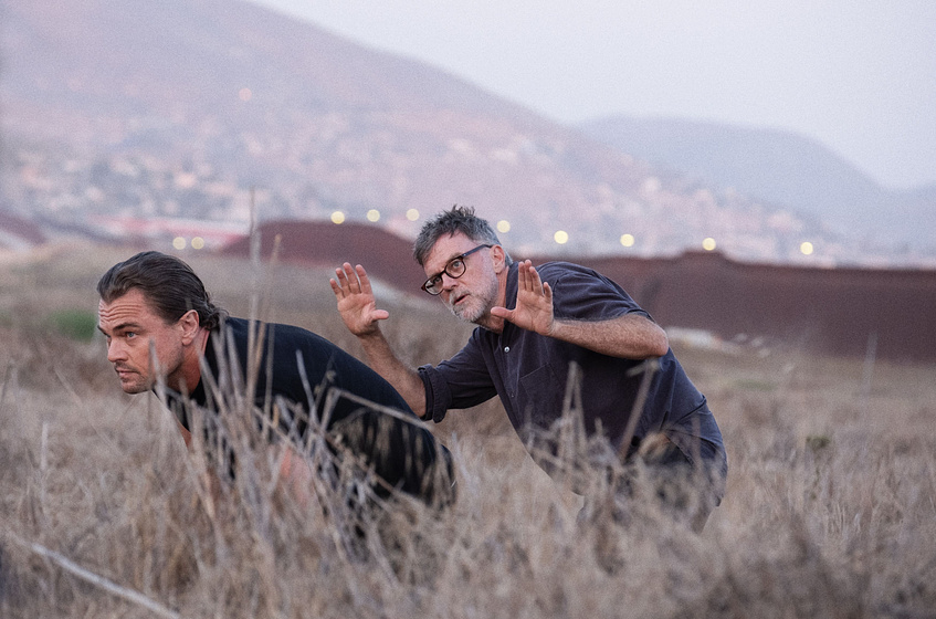 Paul Thomas Anderson y Leonardo DiCaprio en Una Batalla tras Otra (Rodaje)