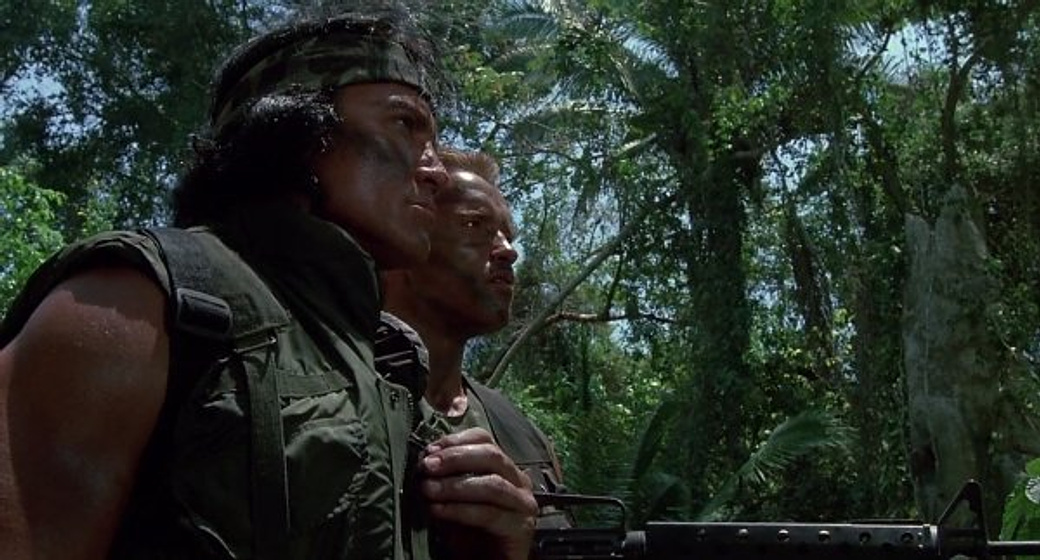 Arnold Schwarzenegger y Richard Chaves en Depredador