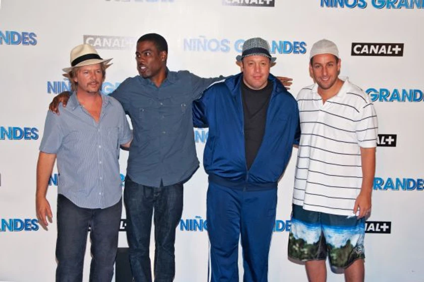 Chris Rock, Adam Sandler, David Spade y Kevin James en ninos-grandes (Presentación en Mallorca. Julio 2010)