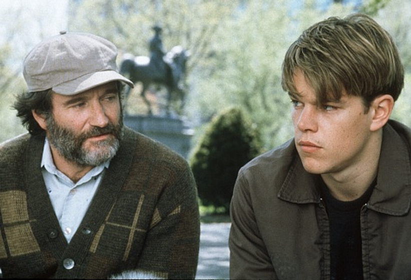Robin Williams y Matt Damon en El Indomable Will Hunting