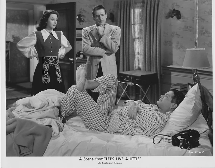 Robert Cummings, Hedy Lamarr y Robert Shayne en vivamos-un-poco