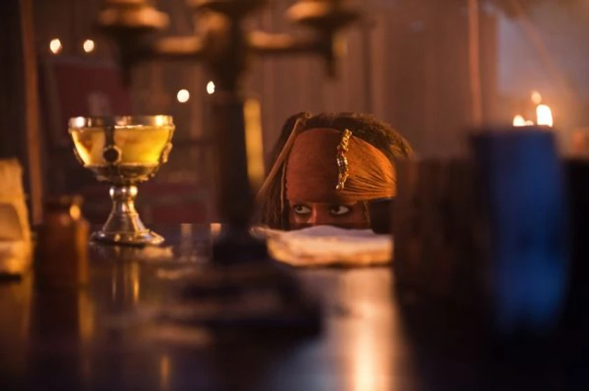 Johnny Depp en Piratas del Caribe: En Mareas Misteriosas