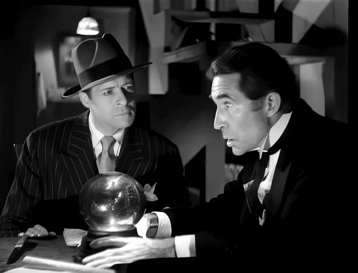 Trevor Bardette y Morgan Conway en dick-tracy-1945