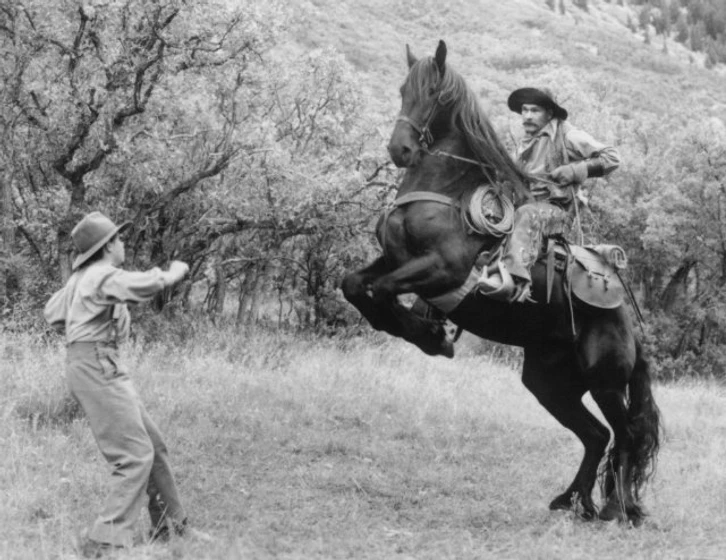 Patrick Swayze y Nick Stahl en un-cuento-el-mito-de-pecos-bill
